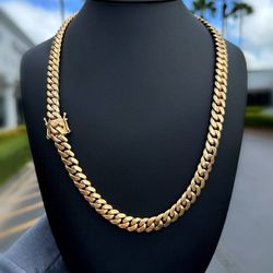 Jewelry 14k solid Yellow Gold brand New Cuban link 24” Chain necklace 193.60 grams 10.50mm