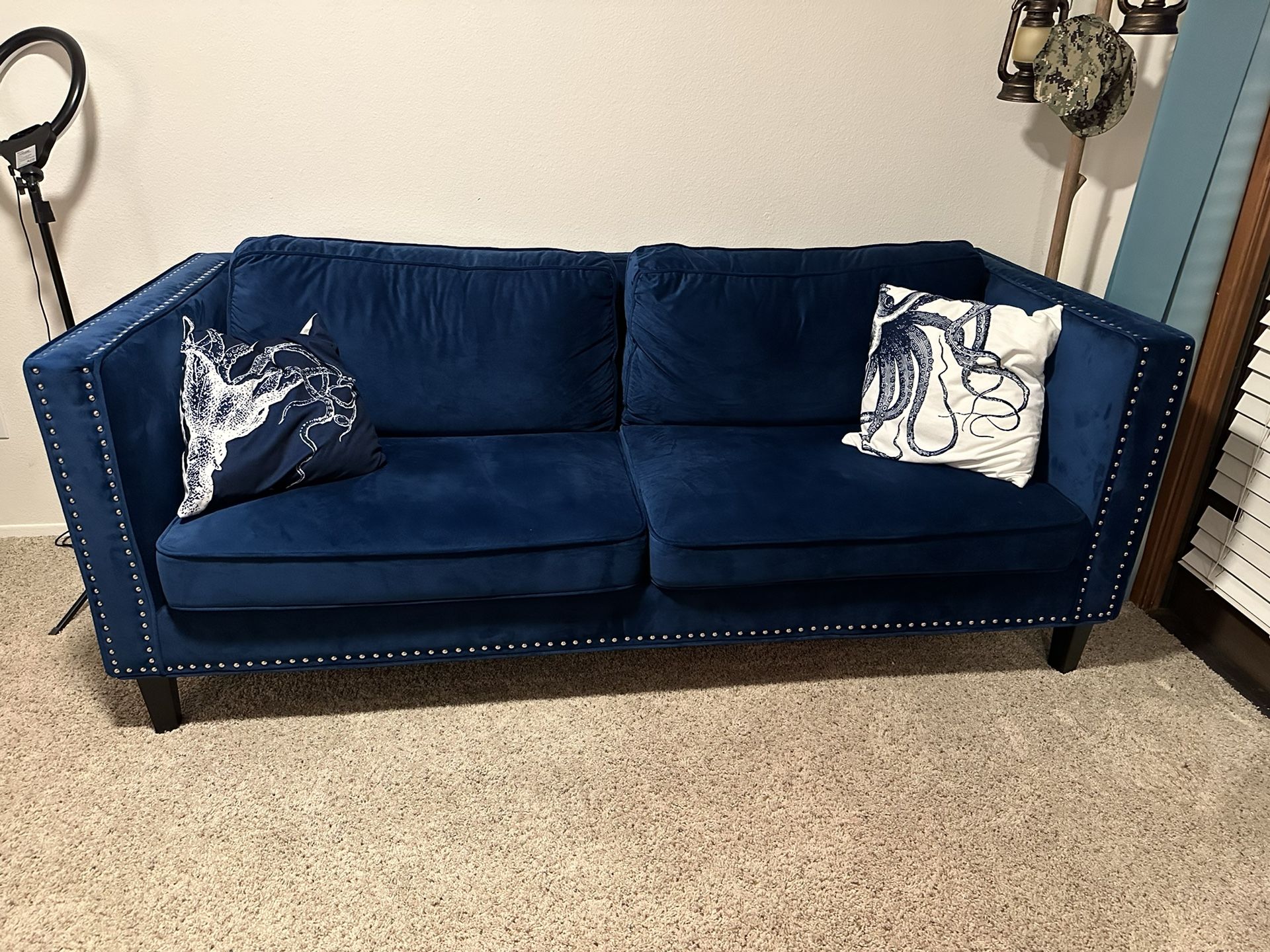 Blue Velvet Couch