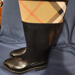 Burberry Womens Crosshill Check Rain Boots