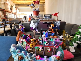 Disney Halloween Pirate Ship Light-Up Figurine