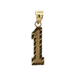 Men’s Woman’s 10k Yellow Gold Number 1 Numeral Pendant For Necklace GP3122696