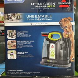 BISSELL little Green Premier Pet Portable Carpet & Upholstery Cleaner Brand New In Box 