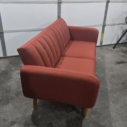 New *Light Scuff* Novogratz Brittany Linen Convertible Futon