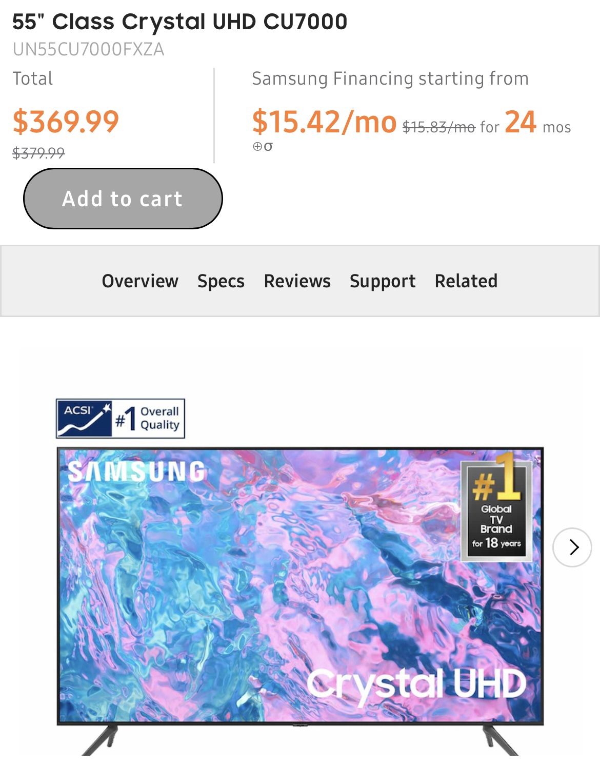 Samsung 55 Inch Tv UHD 7000cu