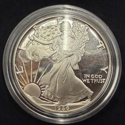 1986 S Silver Eagle Proof Uncirculated Mint Condition 