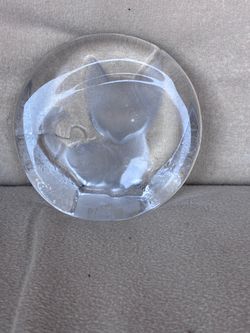 Vintage Lead Crystal Cat Paperweight Yugoslavia by Zajecar Kitten with Yarn