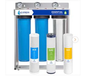 3 Stage Whole House Water Filtration System - SED, Charcoal, Carbon - includes Pressure Gauges and more