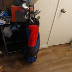 Set Of Golf Clubs , Bag, and Misc Items