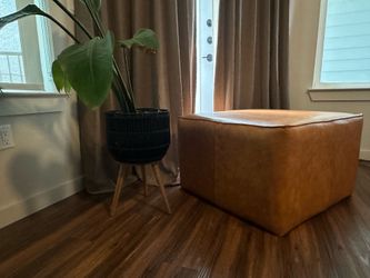 Faux Leather Ottoman