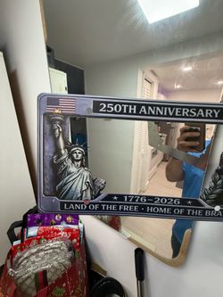 U.S. license plate commemorating the 250th anniversary.