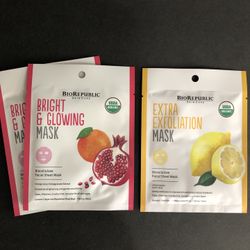 3 Set Bundle Face Mask Organic Exp 11/21+.  Extra exfoliation mask, bright and glowing mask. 