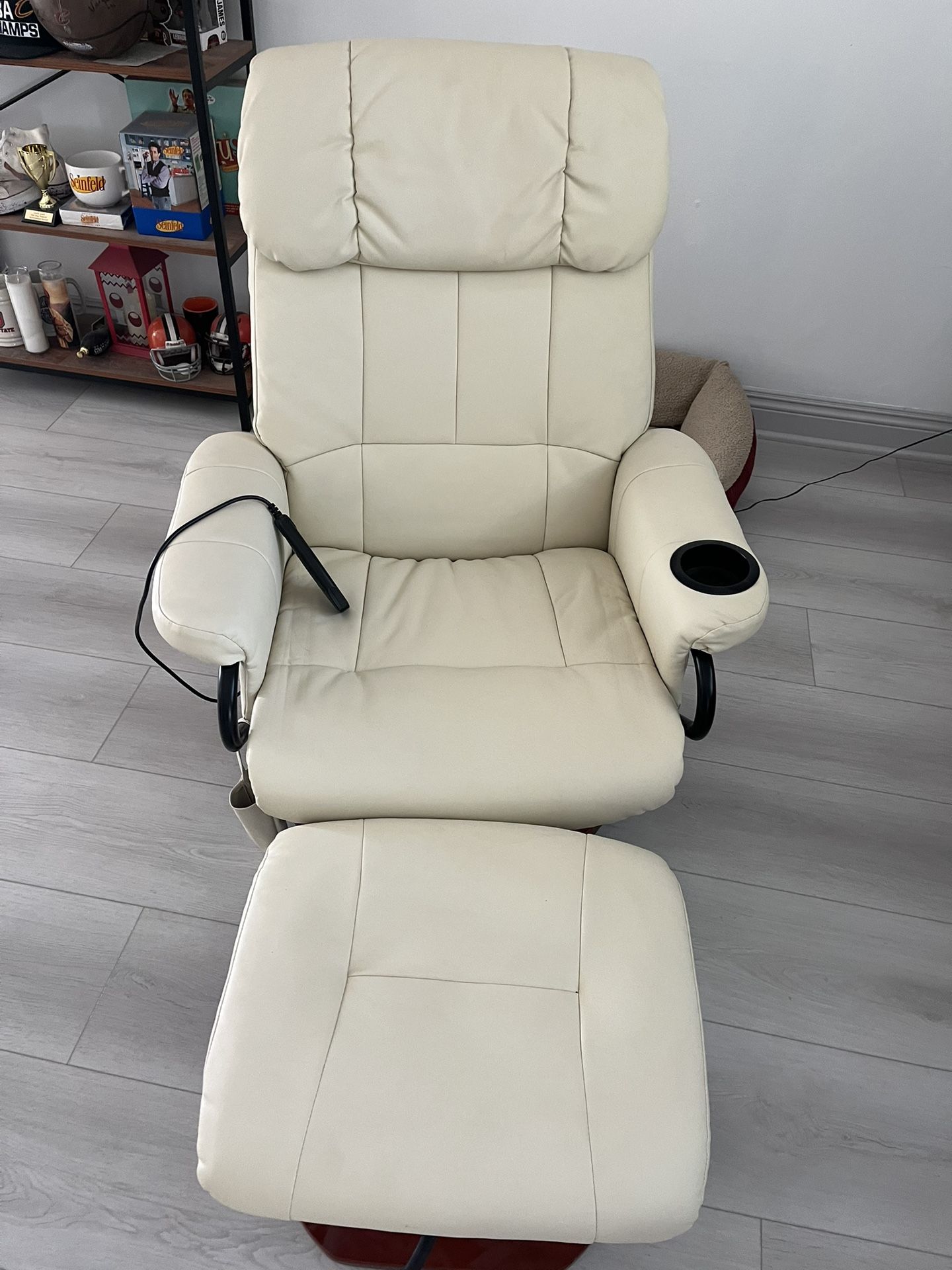 Massage Recliner Chair w/ Heat & Ottoman – Multi-Mode Vibration, Cup Holder