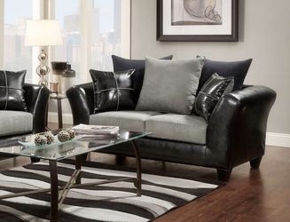 Grey and black couch and love seat set!
