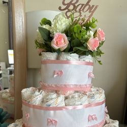 3 Tier Pink Diaper cake