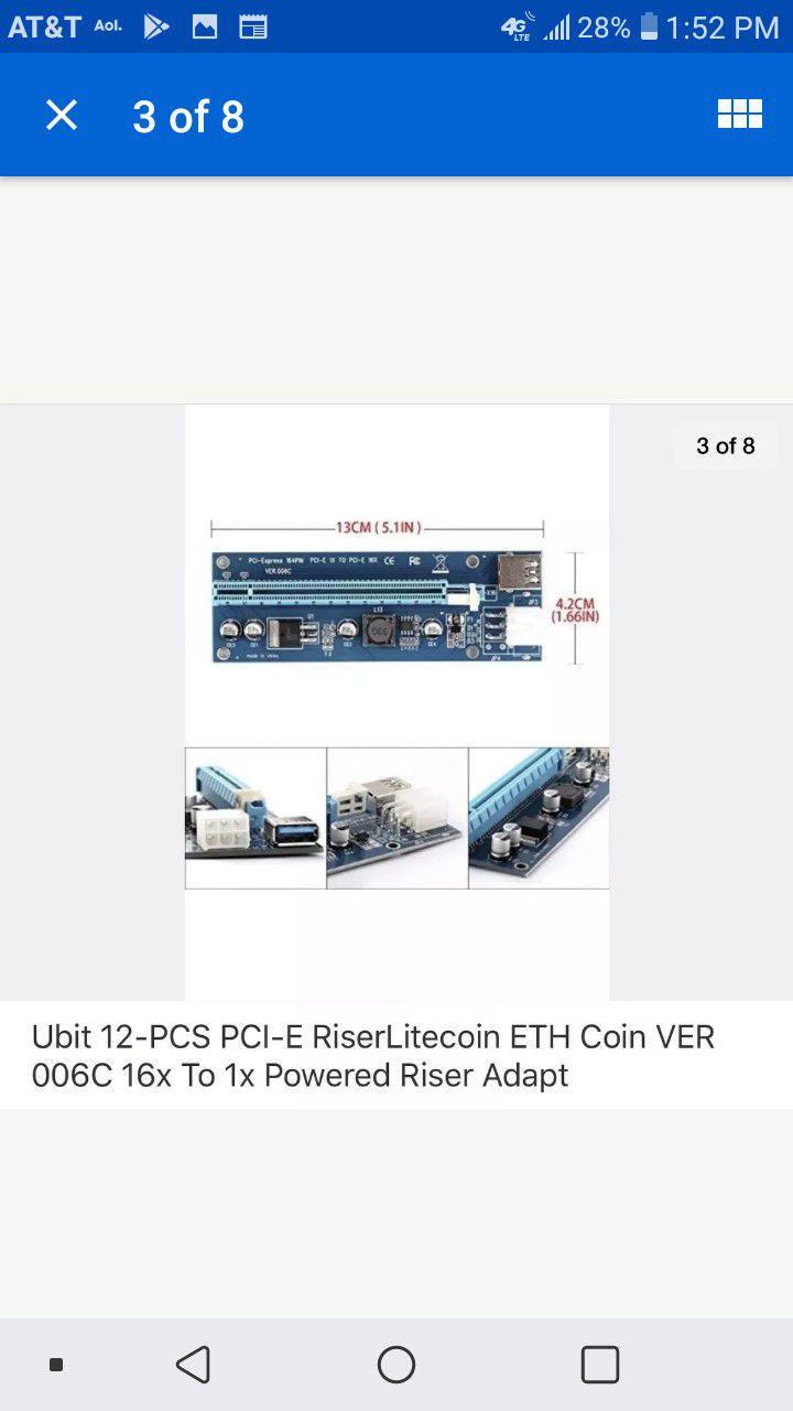 Ubit 12 Pack Latest Pci-E Riser Express Cable 16X To 1X