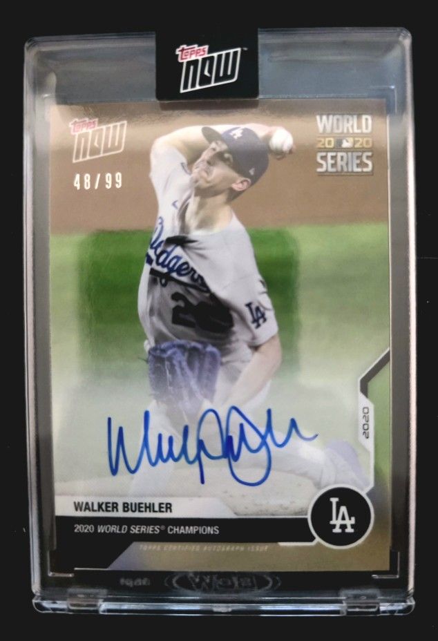 2020 Topps Now Walker Buehler LA Dodgers World Series Auto 48/99