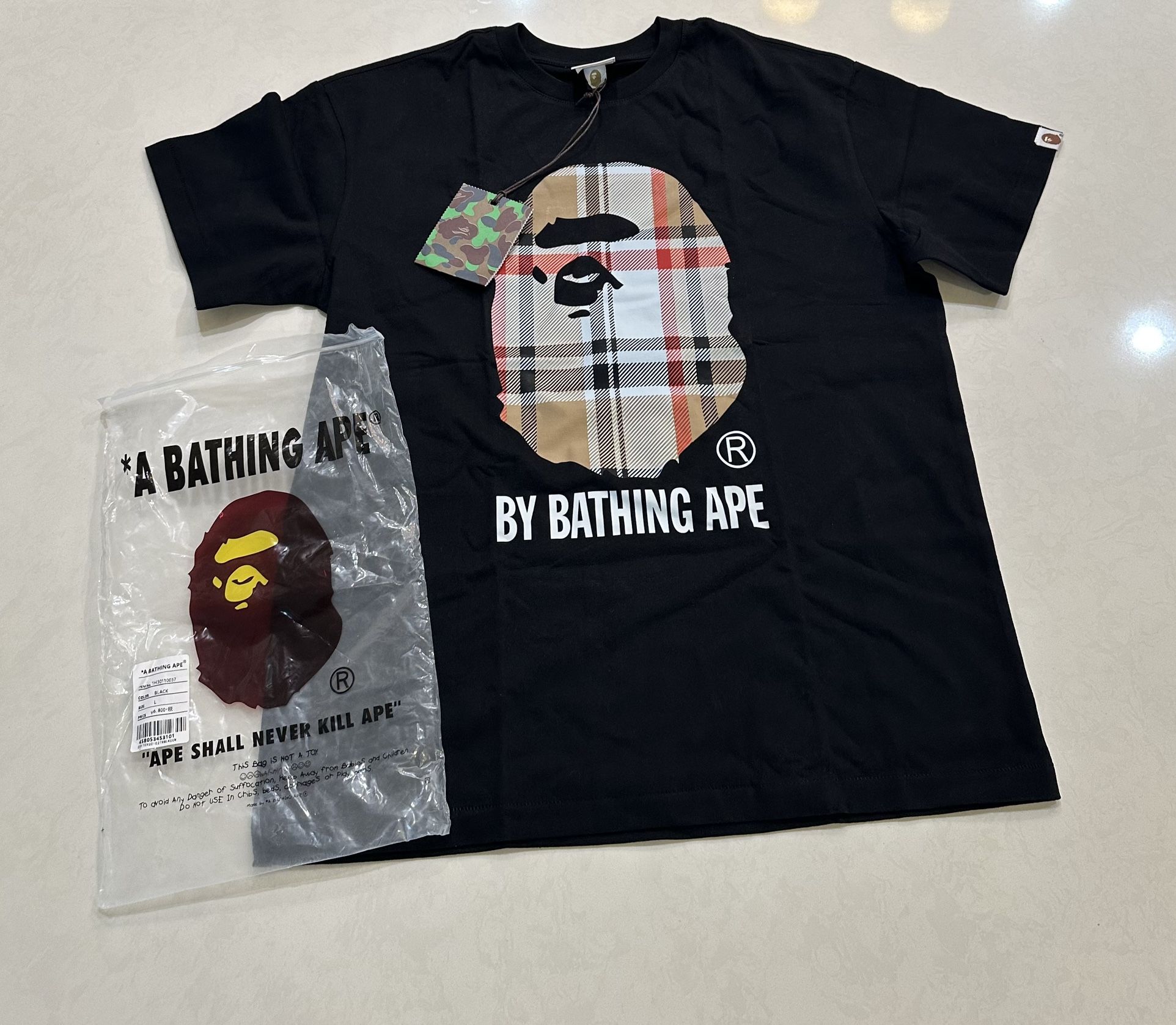 burberry x bape shirt brand new