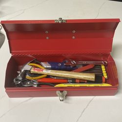 Classic Metal Toolbox w/ Tools!