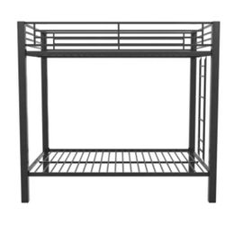 RealRooms Burleigh Full Over Full Metal Bunk Bed Frame Black