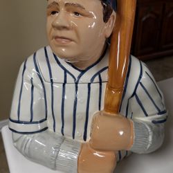 RARE 1997 Clay Art San Francisco Hand Painted BABE RUTH Cookie Jar