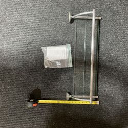 Heavy Chrome, Plated, Glass Bathroom Shelf