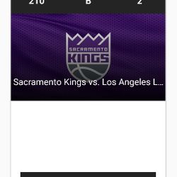 Sacramento Kings vs. Los Angeles Lakers on Sunday, 10/26 - 2 Tickets, Great Seats!