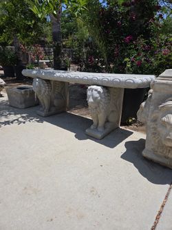 Cement Lion Benches