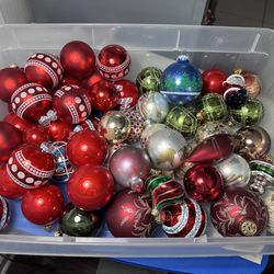 Mixed Lot Of 60 Vintage Mercury Glass Christmas Ornaments