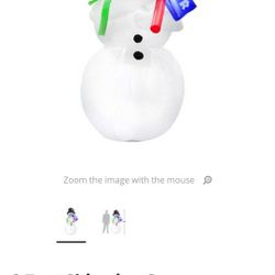 6 Ft Inflatable Shivering Light Up Snowman 