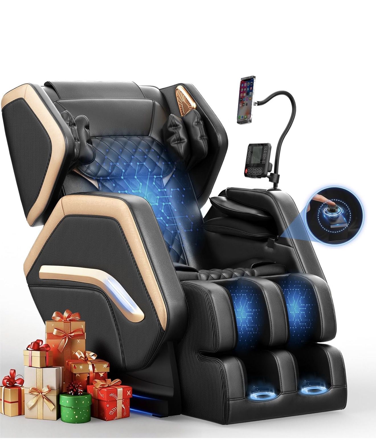 New box Massage Chair Full Body, Zero Gravity Massage Chair 2026 for Back Fatigue with 10 Fixed Rollers, Heating, Airbags, Phone Controller, Bluetooth