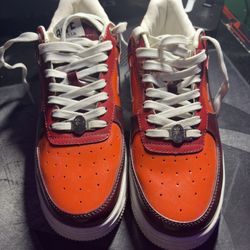 Bape Orange and red Shoes