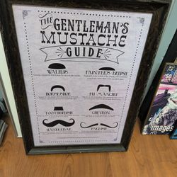 The Gentleman's Mustache Guide Barbershop Signed Beauty Sign Barber  Men