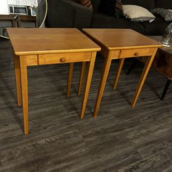 2 Wood Bedside Tables