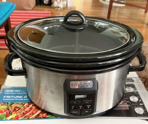 Crock Pot Branded Crockpot - New - 6qt, 3 inserts, lid, timer