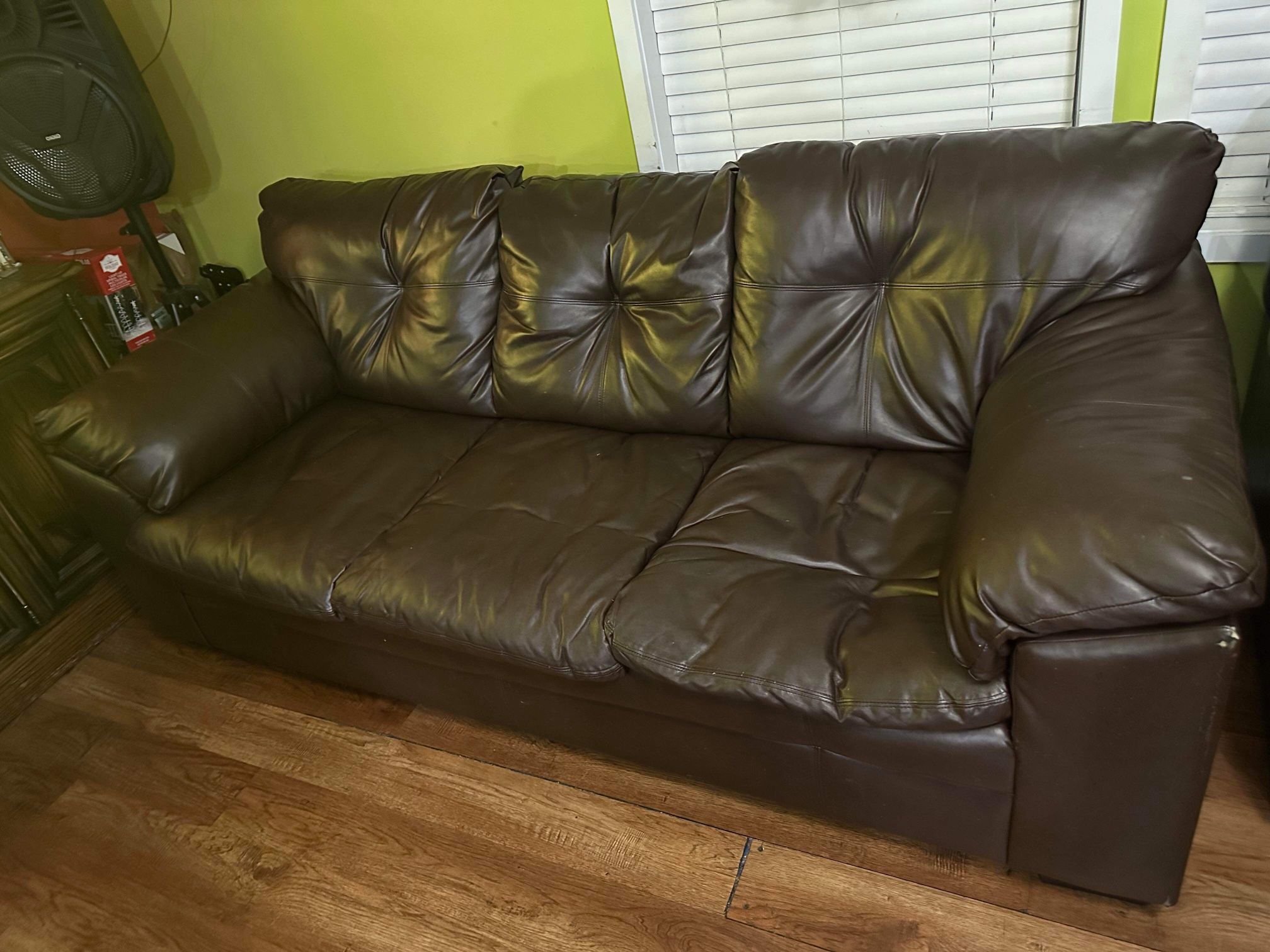 Brown Leather Sofa 