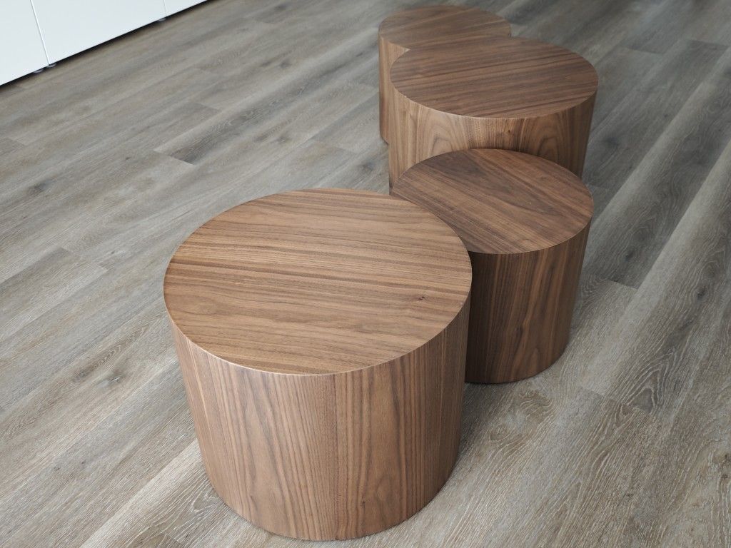 Modern Walnut Nesting Coffee Tables