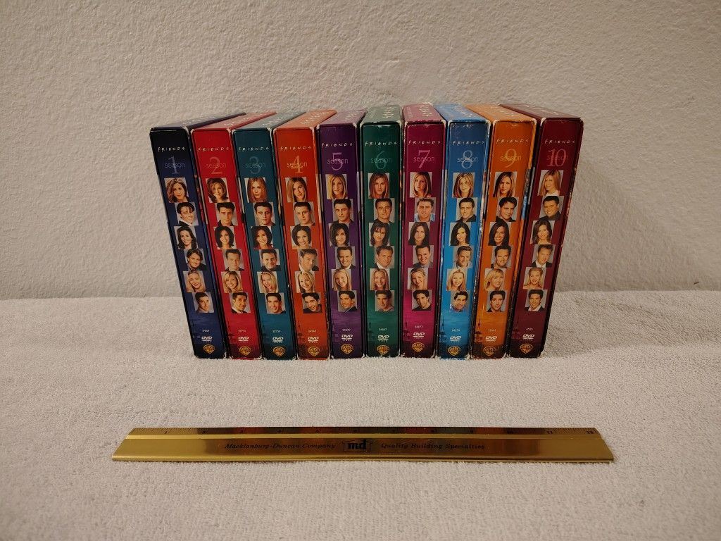 Friends complete series on DVD, seasons 1, 2, 3, 4, 5, 6, 7, 8, 9, 10