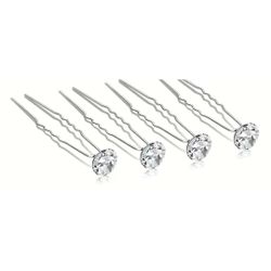 12 Crystal Rhinestone Silver Hairpins U Style Hairpins NEW