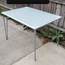 Glass Table With Metal Legs