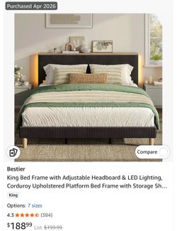 LED bedframe, mattress &Mattress pad (together or separately)