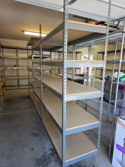 Used Heavy Duty Shelving Racks 48 in W x 24 in D Storage Shelves Delivery Available