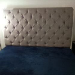 Queen Size Bed Headboard, Frame,And 2 Mattress Bottom And Top Mattress 
