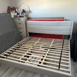 King Cream Bed Frame 