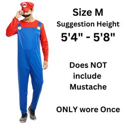 Super Mario Costume Fit 5’4” - 5’8” Last Minute Halloween