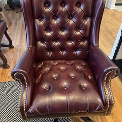Vintage Red Chesterfield Office Chair