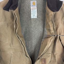 Carhartt C61 CML Mens Canvas Sherpa Lined Sandstone Ridge Work Jacket Size M