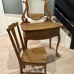 Wood Dresser and Vanity