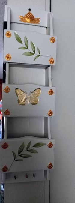Painted Wood Wall Mail Organizer