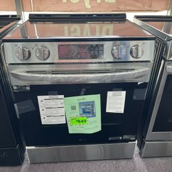 Slide In Stoves LG New Scratch Dents Glass Top Stainless Steel 