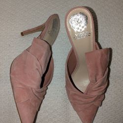Vince Camuto Pink Suede Slip-on Pumps Sz 8M Shoes Heels Closed Toe Sandals 